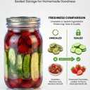 12 Pack 32 OZ Glass Food Storage Jars with Separable Airtight Lids, Wide-Mouth Mason Jars for Pickling, Fermentation, Canning, Microwave & Dishwasher Safe (32oz - 12 Pack)