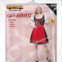 Spooktacular Creations Dirndl Dresses Women Oktoberfest Costume, Bavarian German Outfits for Halloween Parties Beer Carnival (Large, Red)