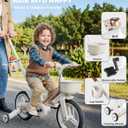 Toddler Bike with Training Wheels for Kids 1-3, 6 in 1 Balance Bike for Toddlers 2-4 with Pedals, Brake & Baskets, 12" Baby Push Tricycle for 2 3 4 5 Year Old Boy Girl Toy & Gift, Large