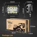 NAOEVO 4 Inch LED Pod Lights, 360W 36,000LM LED Fog/Driving/Off Road Lights with Spot Flood Combo, Cube Pods for Truck Boat ATV UTV Pickup, 6 Pcs (White)