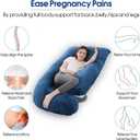 cauzyart Pregnancy Maternity Pillows for Sleeping 55 Inches U-Shape Full Body Pillow Support - for Back, HIPS, Legs, Belly for Pregnant Women with Removable Washable Velvet Cover, Velvet Cover - 57 Inch