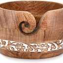 BHAVATU Yarn Storage Handmade Craft Knitting Bowl Storage Knitting and Crocheting Accessories Kit Organizer, Perfect for Mother's Day and Christmas Gift (7" x 7" x 4")