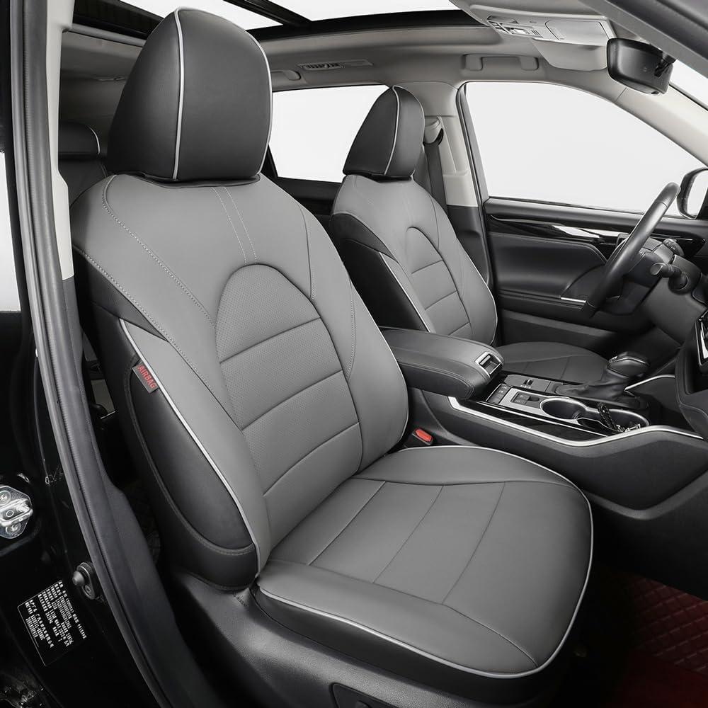 EKR Odyssey Seat Covers Custom Fit for Honda Odyssey 2018-2026 EX-L,Elite,Touring &2018-2024 EX & 2023-2024 Sport,8 Seats,2nd Row 4/2/4 Split-Three Rows Full Set, Faux Leather (Black/Gray)