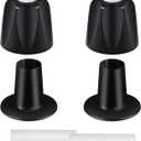 Metal Matte Black Shower Knobs 2 Piece Replacement and Flange Base, Hot and Cold Shower Knobs, Compatible with Price/Pfister Verve Tub/Shower Faucet Handle Set for 5-1/2''H,12 Tooth Broach Stem