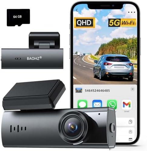 Dash Cam,1080P Front Dashcams, Dash Camera for Cars, Car Camera Built-in WiFi, Night Vision, App Control, 24H Parking Monitor, Loop Recording, WDR, G-Sensor, 170°Wide Angle with Free 64G Card