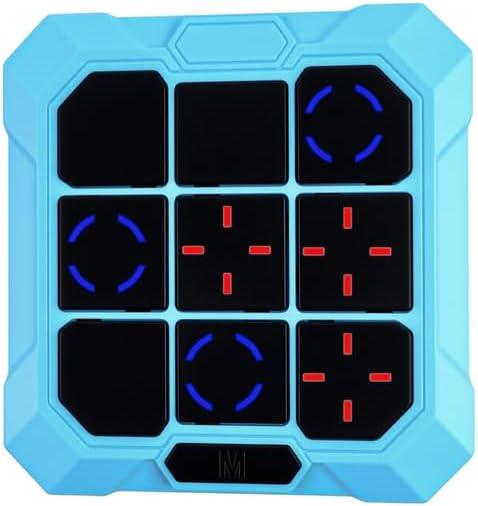 Tic Tac Toe Game, 6-in-1 Electronic Tic Tac Toe with Mute & Rechargeable - Handheld Travel Board Game for Kids Ages 4+, Adults, Family - Educational Learning Toy for Boys GirlsBlue
