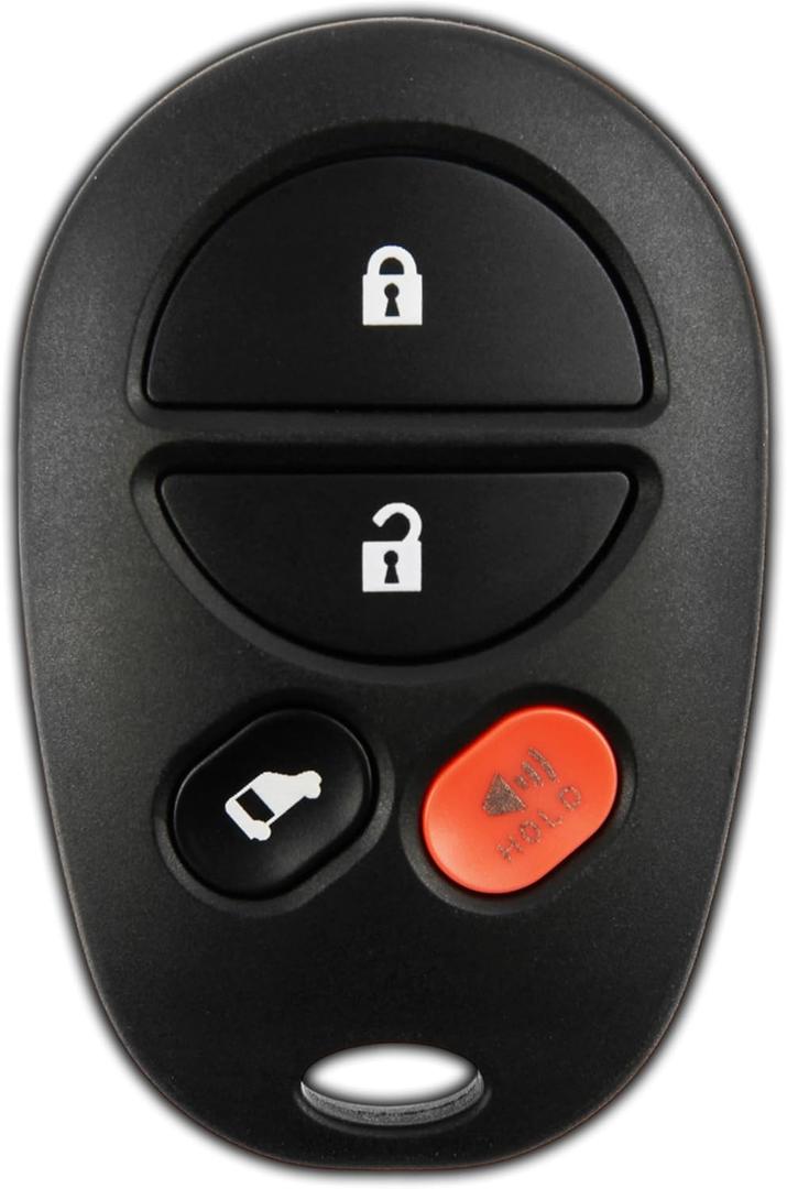 KeylessOption Key Fob Replacement for 2004 2005 2006 2007 2008 2009 2010 2011 2012 2013 2014 2015 2016 2017 2018 Toyota Sienna Keyless Entry Remote Control, 4-Button GQ43VT20T, Self Programming