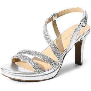 DREAM PAIRS Women's Platform Strappy Heels High Heeled Sandals Open Toe Comfortable Dressy Shoes with Adjustable Ankle Strap Size 8.5