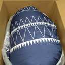 WONGS BEDDING Navy Blue Comforter Set Queen, Reversible Boho Triangle Down Alternative Comforter Set for Queen Bed - 3 Pieces (1 Comforter + 2 Pillowcases), Soft Microfiber Bedding Set 90"x 90"