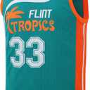 Flint Tropics Jersey Moon #33 Basketball Jerseys,90S Hip Hop Jersey S-XXXL (Green)