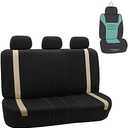 FH Group Car Seat Cover for Back Seat Beige Seat Cover Universal Fit Rear Seat Cover Split Bench Cosmopolitan Cloth Car Seat Protector for Dogs and Kids, Car Interior Accessories for SUV, Sedan & Van