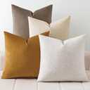 a moment Waterproof Throw Pillow Covers Set of 4,18x18 Inch Outdoor Stain Resistant Pet Friendly Pillowcases Cushion Covers for Patio Sofa and Living Room,Brown