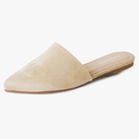 J. Adams Lennox Mules for Women - Closed Pointed Toe Flat Heel Slides (5.5, Tan Vegan Leather)