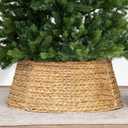 KOLWOVEN 24in Christmas Tree Collar, Christmas Tree Ring Adjustable Water Hyacinth Skirt, Christmas Tree Skirt for Decoration, Base Protection from Pets (Water Hyacinth)