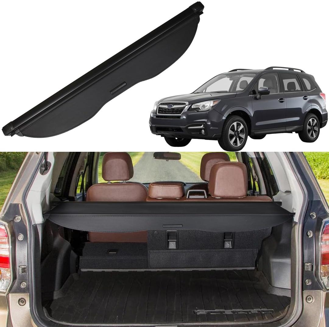 Cargo Cover for Subaru Forester 2014-2018 - Tailgate Accessory, Rear Trunk Security Shield, Black