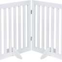 unipaws 24”H Free Standing Pet Gate for Dog Cat, 40”Wide Wooden Dog Gates