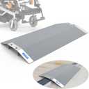 28.5" L1.2" H Bridge Threshold Ramps for Doorways, Fits 3.56" Wide Thresholds with Adjustable Support Bars, Non-Slip Aluminum Wheelchair Ramps for Home Steps