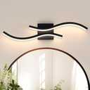 Bathroom Vanity Light Fixture, 26W 5CCT Dimmable Modern Led Bathroom Light Fixtures Over Mirror, Black LED Vanity Lighting Bar for Bathrooms (Black, 24inch)
