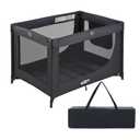 Pamo Babe Pack and Play Portable Baby Crib Foldable Playard Leightweight Travel Playpen for Tooddlers and Infant Black