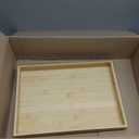 Krismax Serving Tray with Handles, Bamboo Breakfast Tray Wooden Trays Decorative Serving Platter for Eating, Working, Storing, Used in Bedroom, Kitchen, Living Room, Bathroom, Hospital and Outdoors (16" x 11" x 1.4", Yellow)