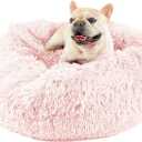 Himax Dog Bed for Medium Dogs, Pink Dogs Beds with Blanket Attached, Calming Anti-Anxiety Fluffy Dog Bed Washable (20"/26"/35")