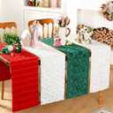 Frienda 4 Pcs Holiday Easter Table Runner Soft Plush Faux Fur Jacquard Ear Bunny Table Runner Sunflower Spring Holiday Kitchen Dining Tabletop Decoration for Home Party Decor 13x72 Inch