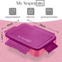 My Vesperbox Lite  Mini Lite - Kids Bento Lunch Box  Extra Durable Lunchbox for Toddlers and School  Leakproof, Child-Friendly, Ideal for Daycare, Preschool & Elementary School (Lite - Purple - 23x17,5x5cm)