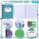 Fulmoon 120 Pack Composition Notebook Bulk 10.12 x 7.2'' Composition Notebook Pack 30 Sheets/60 Pages Marble Covers Composition Notebooks for College School Office Supplies 5 Colors (College Ruled)