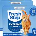 Fresh Step Advanced Extreme Clump Multi Cat Clumping Litter with Febreze Freshness, Mountain Spring Scent, Ammonia Block Technology, Low Dust, Low Tracking, 18.5 lb. Box, Pack of 2 | Forms Tight Clumps, Easy To Scoop, Scented, Ammonia Block Technology, Low Dust, Compatible with Most Auto Litter Boxes