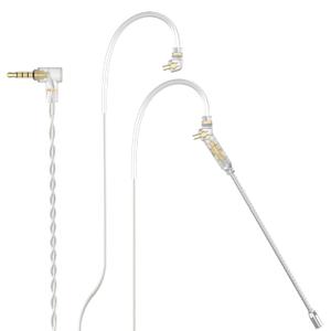 Cubilux 3.5mm 2-Pin 0.78mm Headphone Cable with Microphone, Silver Plated OFC Wires Replacement 1/8 2 Pins 0.78 Earphone Cable with Boom MIC, 4 Feet