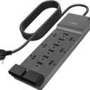 Belkin 12-Outlet Surge Protector Power Strip w/ 12 AC Outlets & 8ft Flat Plug, UL-listed Heavy-Duty Extension Cord for Home, Office, Travel, Computer, Laptop, Charger - 3,940 Joules of Protection