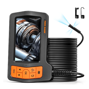 Triple Lens Sewer Camera with 50ft, 5" IPS Screen Borescope with Light, 1080P HD Endoscope IP67 Drain Pipe Snake Drain Camera, 32G Card SemiRigid Cable for Plumbing Inspection + Case
