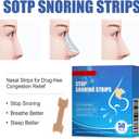 Nasal Strips for Snoring-Help Stop Snoring, Relieve Nasal Congestion,Drug-Free,Deeper Sleep(50 Count)