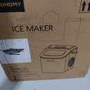 EUHOMY Countertop Ice Maker Machine with Handle, 26.4lbs Per Day, 9 Ice Cubes Ready in 6 Mins, Auto-Cleaning Portable Ice Maker with Basket and Scoop, for Home/Kitchen/Camping/RV (Black)