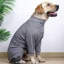 Dog Recovery Suit Abdominal Wound After Surgery Wear Prevent Licking Wounds E-Collar & Cone Alternatives Postoperative Shirt Dog Pajamas Long Sleeve Prevent Shedding (Medium, Grey) (Gray, M)