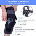 Hinged ROM Knee Brace, Post Op Knee Support Orthosis with Side Stabilizers & Locking Dials for Arthritis, Meniscus Tear, ACL, MCL, Medical ROM Knee Brace for Knee Pain (Basic, Large)