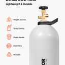 VEVOR CO2 Tank, 20 lbs New Aluminum Alloy Cylinder, CO2 Air Tank with Light Spray Coating, CGA320 Valve, Handle, Built-in Purple Copper Siphon, DOT Approved Cylinder for Draft Beer Dispensing