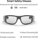 Lucyd Armor Smart Safety Glasses, TR90 Frame, Light Adaptive Lenses, Open Ear Speakers & Microphone - ANSI Z87.1