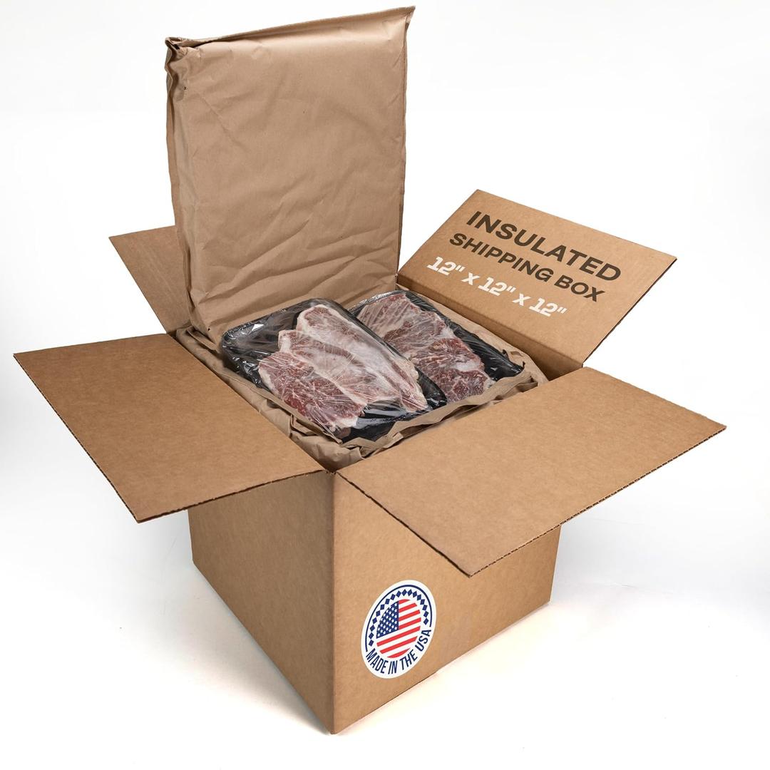 Insulated Thermal Shipping Box 12" x 12" x 12", Pack of 1 - USA-Made Cold Food Shipping Box 3.6-Gallon Capacity with Thermal Paper Liners, Absorb Condensation Ideal for Frozen Food by IDL Packaging