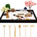 Yoquare Mini Zen Garden, White Sand, 10" x 7" Rectangular Plastic Tray with Meditation Accessories