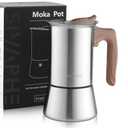 Sivaphe4 cups Stainless Steel Stovetop Espresso Coffee Maker | Induction Support 10 oz Intalian Moka Pot | Durable Cuban Coffee Maker 200ml(1 Cup=50ml)