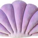 YRXRUS Shell Throw Pillows, Light Purple Shell Shaped Pillow, Small Cute Seashell Decorative Pillow Ocean Series Cushion for Bedroom Living Kids Room Gifts Pillow 11 X 8 Inch
