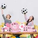 Soccer Party Decorations,120Pcs Pink Soccer Plates and Napkins Soccer Birthday Party Decorations Tableware Set for Girls Soccer Sports Theme Birthday Decorations