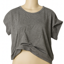 Amazon Essentials Women's Soft Cotton Knot Front Cropped Yoga Gray, L