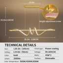 Modern Chandelier, Dimmable LED Pendant Light, Ring Chandelier for Living Room, Dining Room, Kitchen, Bedroom, 39IN