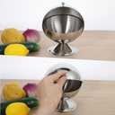 Stainless Steel Sugar Bowl with Roll Top, Stainless Steel Spherical Candies Bowl with 4.33 Inch Sugar Tong, Sugar Cube Holder, Candy Jar Cookies Mints Holder Bowl for Home Kitchen, Office, Parties