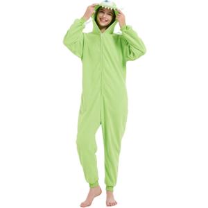 Animal Onesie Adult One Piece Cosplay Costume Pajamas for Women Men (Large, Multicolor Wazowski Mike) 