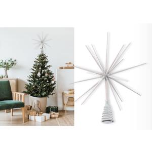 Christmas Traditions15 inch Large White Iridescent Glittered Starburst Tree Topper Star for Large Tree 6 feet-8 feet Tall/Home Decor/Table/Shelf Ornaments (White Iridescent)