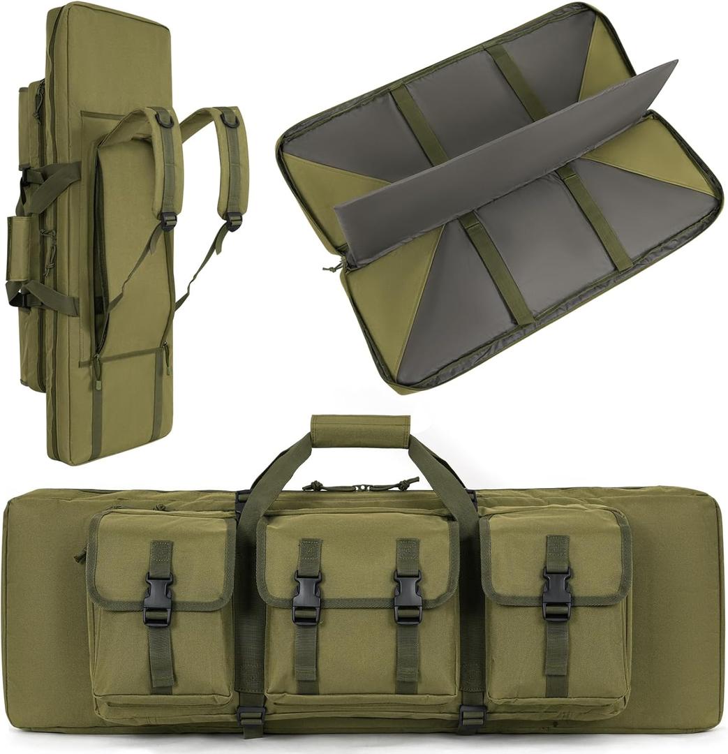 PERFBAGS 36" Soft Double Rifle Bag Tactical Long Rifle Backpack, Portable Shotgun Case for Storage and Transportation, Suitable for Outdoor Hunting Shooting