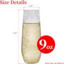 HOMIP 36pcs Clear Plastic Champagne Flutes - 9oz Disposable Champagne Flutes Stemless Toasting Glasses, Ribbed Ripple Design (BPA-Free) for Weddings, Bars & Events - Disposable Party Cups